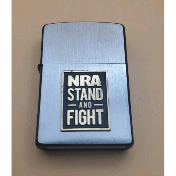 Zippo Other - Zippo Lighter With A Stand And Fight, NRA Medallion Silver And Black,  Preowned